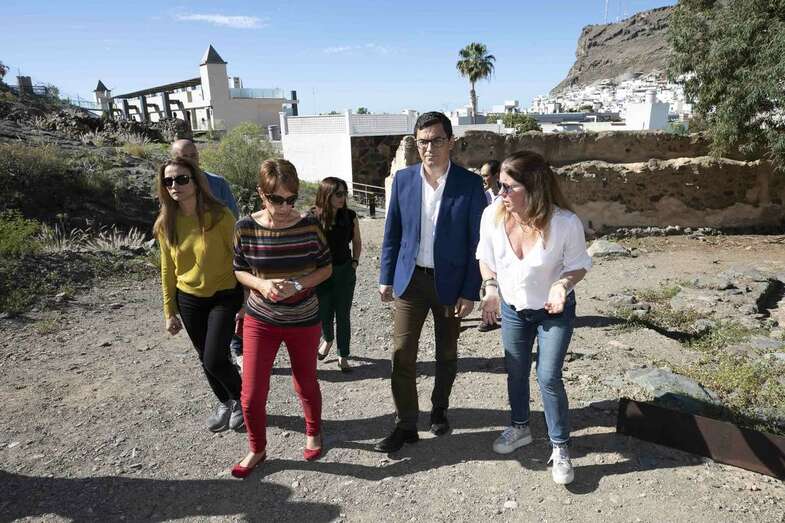 El vicepresidente del Gobierno de Canarias, Pablo Rodríguez, hoy en Mogán (Foto TA)